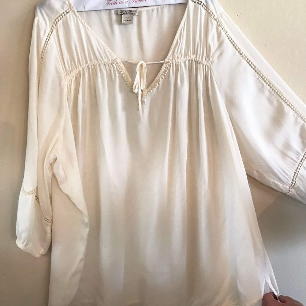 Lucky Brand Ivory Blouse w/ Pretty Details